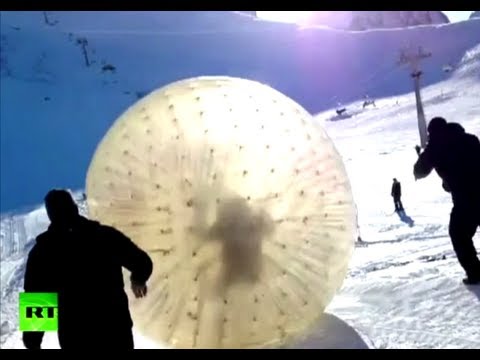 Dramatic video: Deadly zorb tragedy at Russian ski resort caught on camera