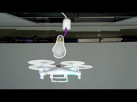 Replacing a lightbulb with a drone