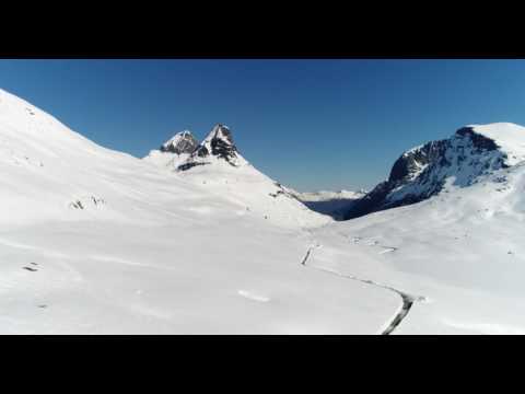 Drone Video Shows Snow Clearing In Trollstigen