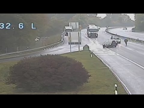 Man chases runaway car across busy motorway in Switzerland