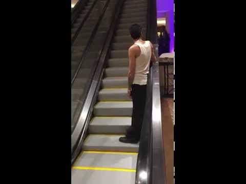 Drunk friend&#039;s never ending escalator ride.