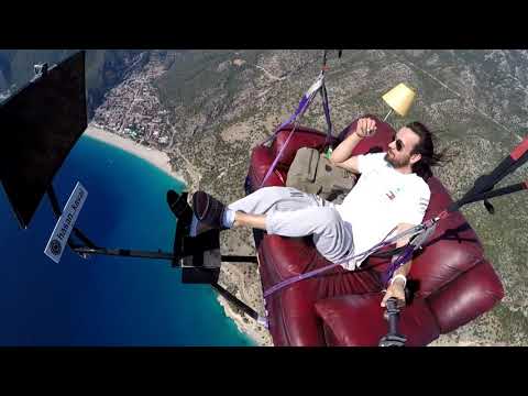 Flying Couch Potato II Koltukla Uçmak-Uçan Kanepe -Ölüdeniz Yamaç Paraşütü I Fethiye Paragliding