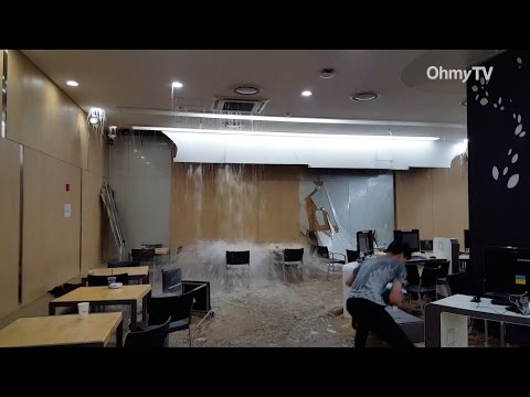 [현장 제보 영상] &#039;물폭탄&#039; 맞은 연세대 중앙도서관