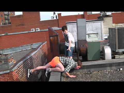 Parkour Fail - Guy Nearly Dies on Rooftop [HD]