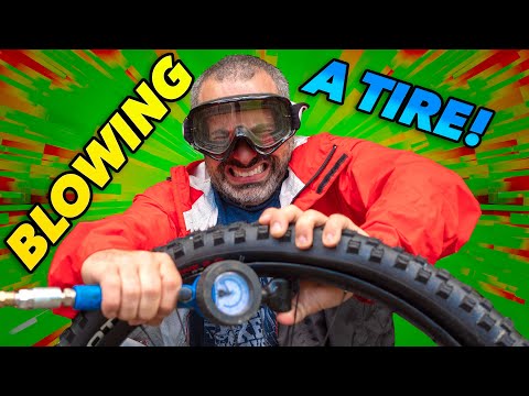We blew it! Inflating a tubeless bike tire until it fails catastrophically