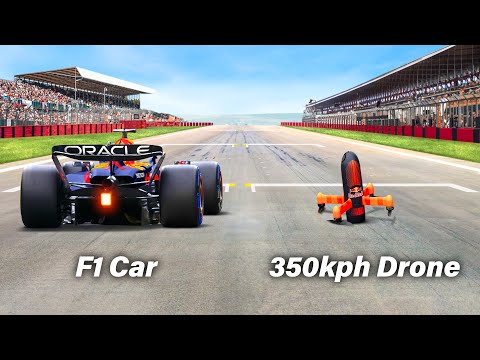 World&#039;s Fastest Camera Drone Vs F1 Car (ft. Max Verstappen)