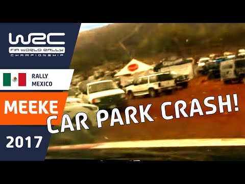 MEEKE onboard - Famous Car Park Rally CRASH and WIN! - Rally Mexico 2017 - Citroën C3 WRC rally car