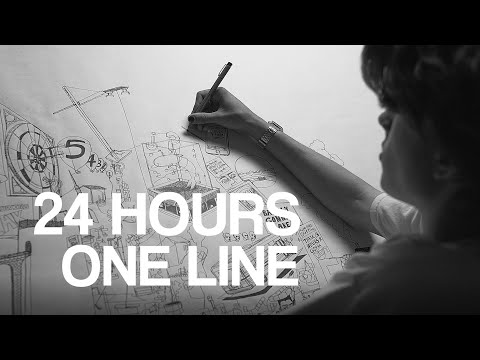 Drawing a single line for 24 hours straight.
