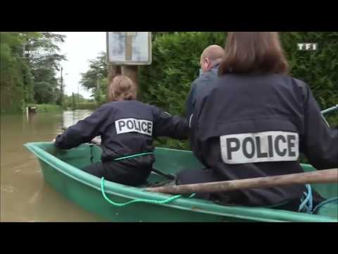Rescue Team from the French Police during floods