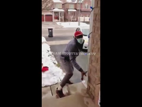 **FULL VIDEO** Mississauga Porch Pirate Fails Stealing A Package &amp; Gets His Car Stuck In A Snow Bank