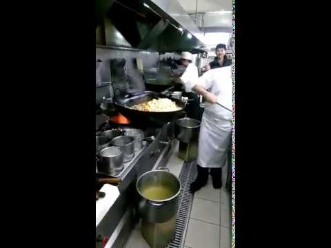 Giant Wok Cooks Food for 60 People