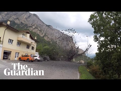 Mudslide sweeps into Swiss village