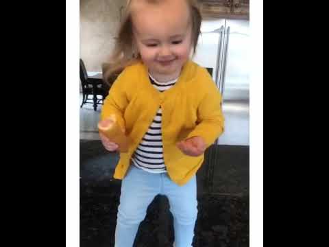 Toddler Girl with Corn Dog Dances to Beyoncé