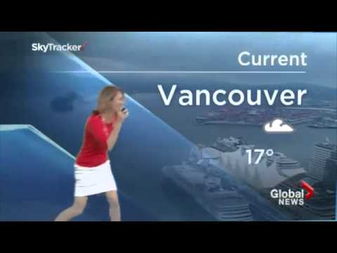 Giant spider attacks weather girl