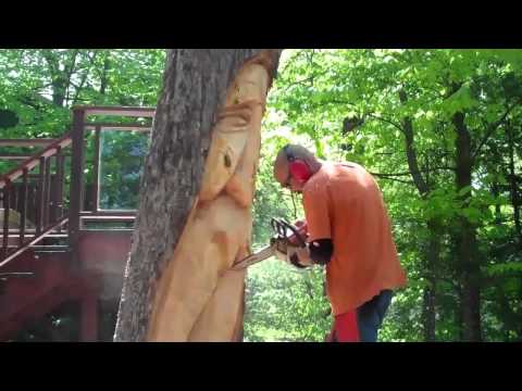 Oak Stump Chainsaw Carving by John Melo Mirror Lake,May 2011