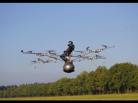 World&#039;s first manned flight with an electric multicopter