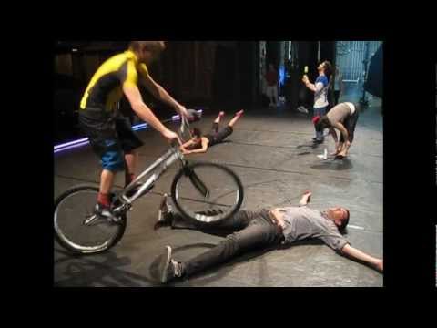 Our roving reporter visits Cirque Eloize in Boston and has a scary moment!