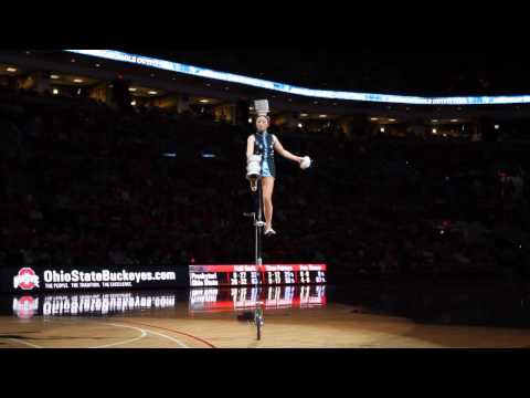 The Red Panda Acrobat Flips 5 Bowls on to Her Head (1080p)