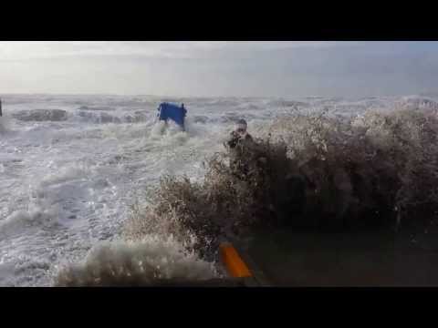 Woman and dog hit by surprise wave in Tramore Co Waterford (SAFETY WARNING)