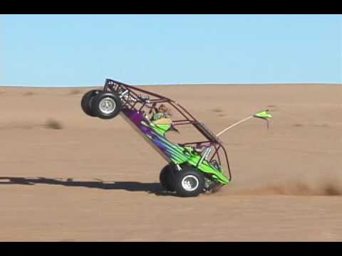 Kid does awesome sandrail wheelie at Glamis Dunes.