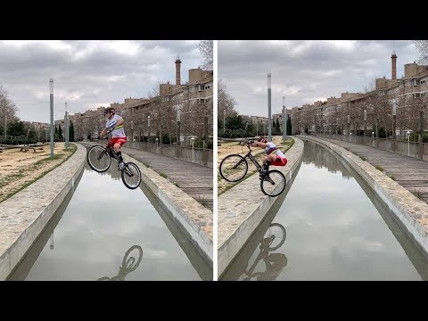 Cyclist&#039;s Incredible Jump Across River