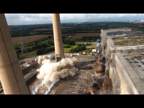 Ferrybridge Power Station Boiler, Bunker Bay and Two (2) Chimneys – Controlled Demolition, Inc.