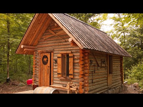 Log Cabin Building TIMELAPSE Built By ONE MAN Alone In The Forest