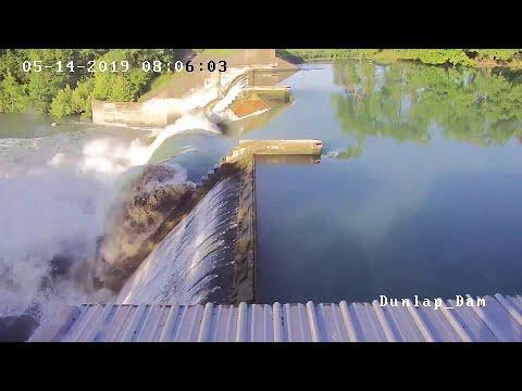 Video shows moment dam gate collapsed at Lake Dunlap