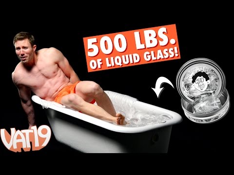 We got into a bathtub full of Liquid Glass Thinking Putty!