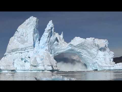 iceberg crashing in Diskobay, Greenland