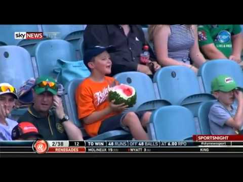 #WatermelonBoy - Boy eats Whole Watermelon at a Cricket Game