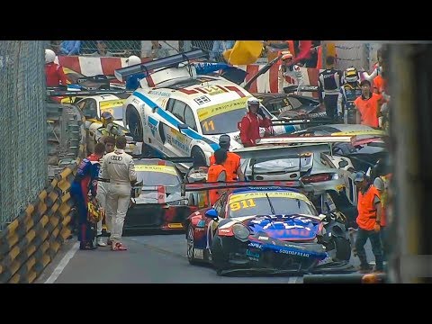 FIA GT World Cup 2017 Macau Grand Prix Crash Accident Huge Pile Up