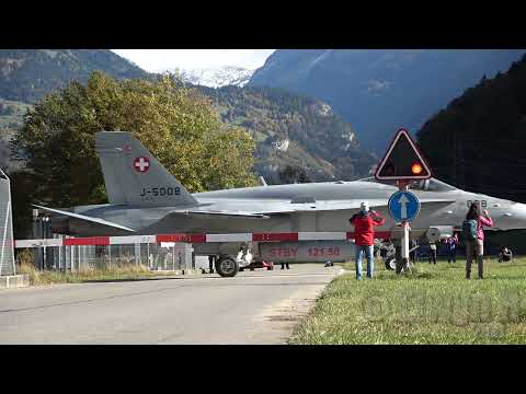The Spectacular &amp; Stunning Meiringen Air base in Switzerland as F-18 head for AXALP training