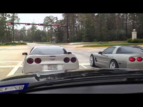 Two Turkeys on Thanksgiving Wrecking their Corvettes in The Woodlands