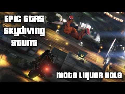 Epic GTA5 Stunt - Moto Liqour Hole (unedited clip)