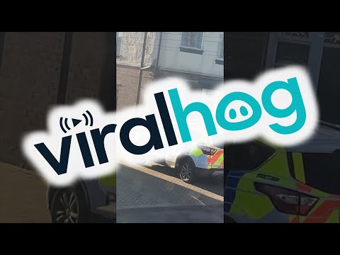 Police Break Down Door as Suspect Jumps Out Window || ViralHog