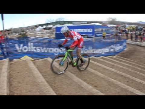 Cody &quot;The Kid&quot; Kaiser defies gravity and hops up the Belgian stairs at the 2014 Cyclocross Nationals