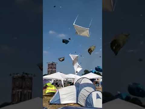 Small Tornado Blows Tents Up at a Festival in Germany