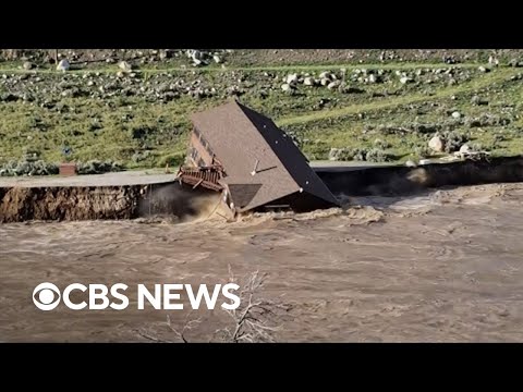 Cabin falls into river amid severe Yellowstone flooding