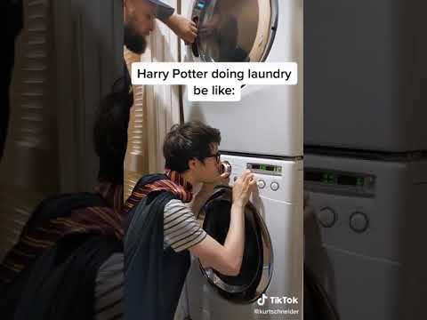 Harry Potter Doing Laundry be like.