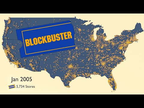 Map of the Rise and Fall of Blockbuster Video