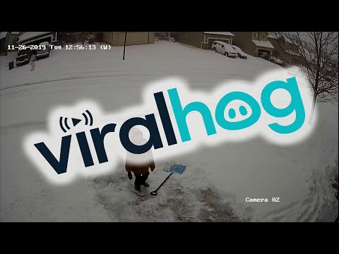 Boy Realises How Hard Shovelling Snow Is || ViralHog