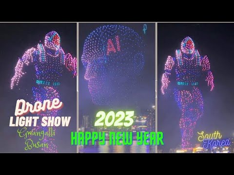 New Year 2023 Drone Amazing presentation Countdown @Gwangalli Marvelous Drone Light Show Busan