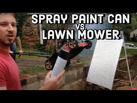 Spray Paint Can In A Lawn Mower