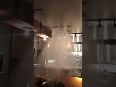Saganaki setting off the sprinklers at Cava Mezze last night